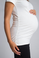 Load image into Gallery viewer, White Crew Maternity Top
