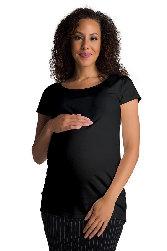 Black Crew Maternity Top