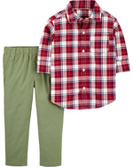 Load image into Gallery viewer, Burgundy Plaid Toddler Set
